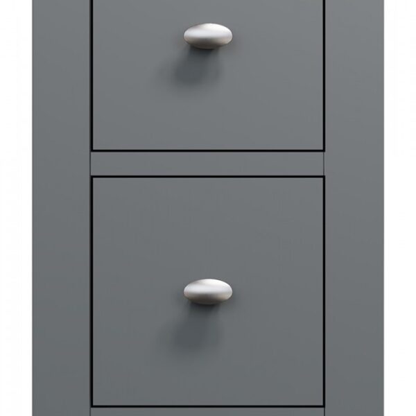 Grey Painted 2 Drawer Small Bedside Cabinet