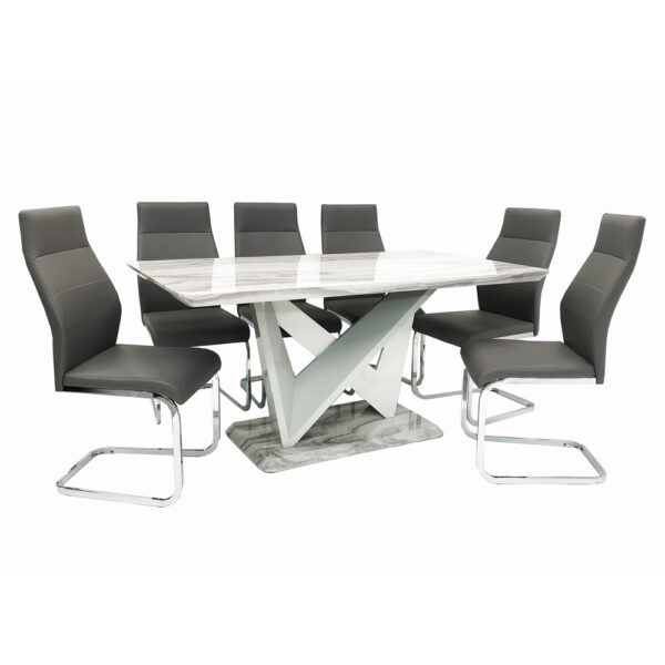 Marble Effect Dinning Table & Chairs