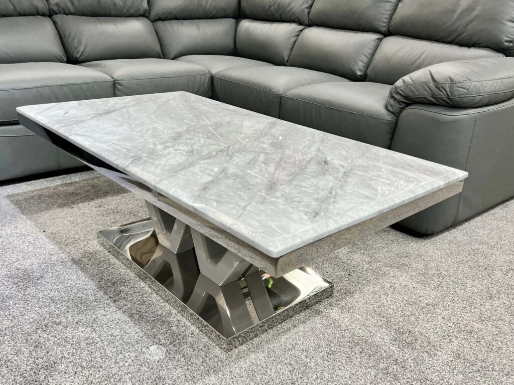 Majestic Grey Marble Coffee Table Trendy Carpets