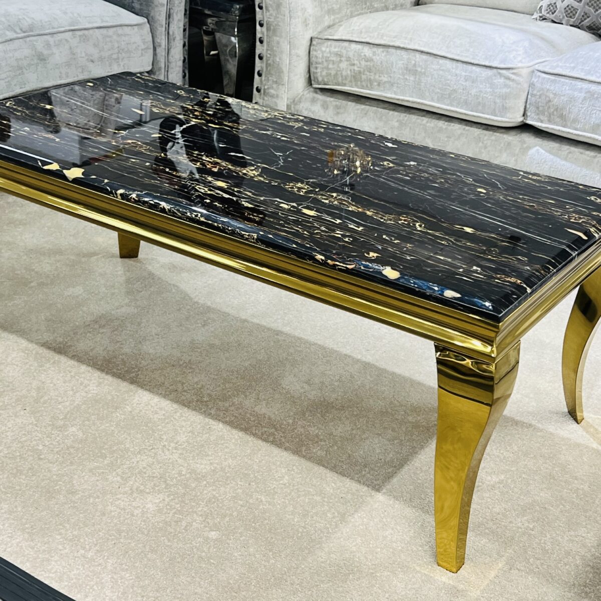 Grey Marble Coffee Table - Trendy Carpet