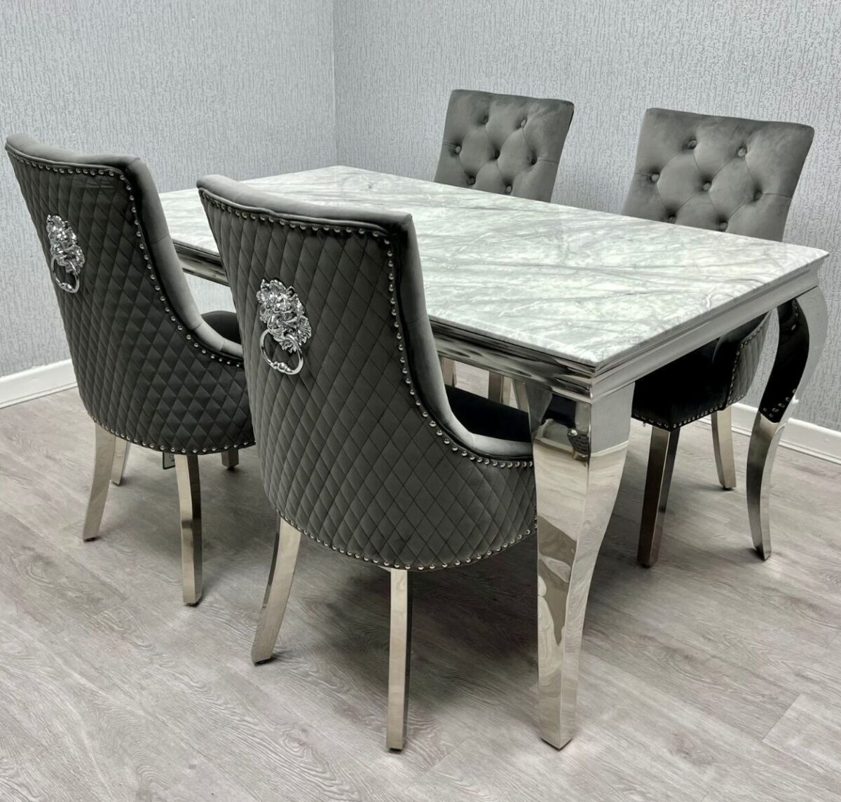 Marble dining table & chairs