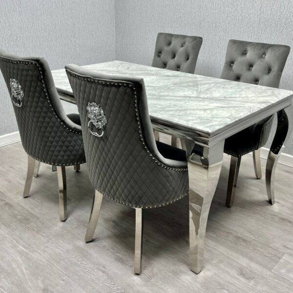 Marble dining table & chairs
