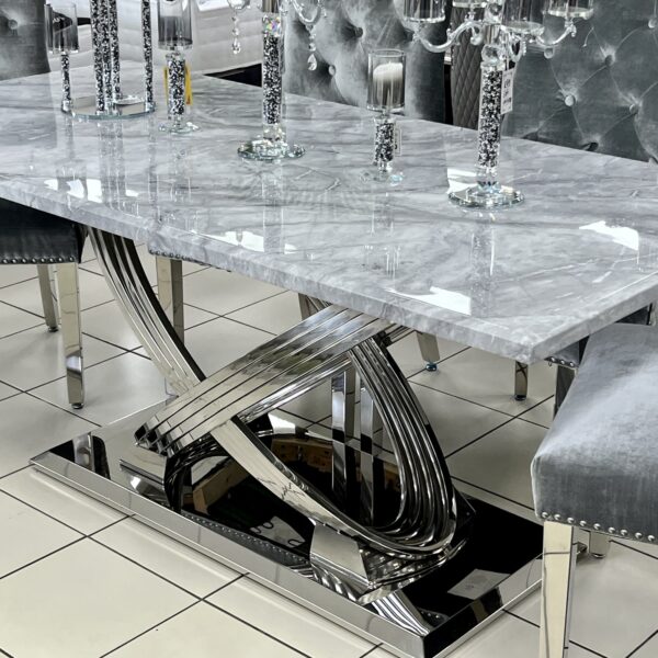 Elina 1.8m Grey Marble Dining Table