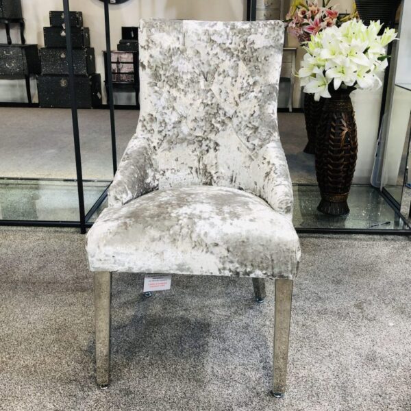 Majestic Premium Crushed Velvet Silver Dining Chair