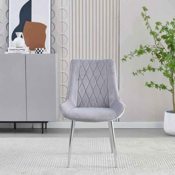 Mortiz Grey Velvet Dining Chair
