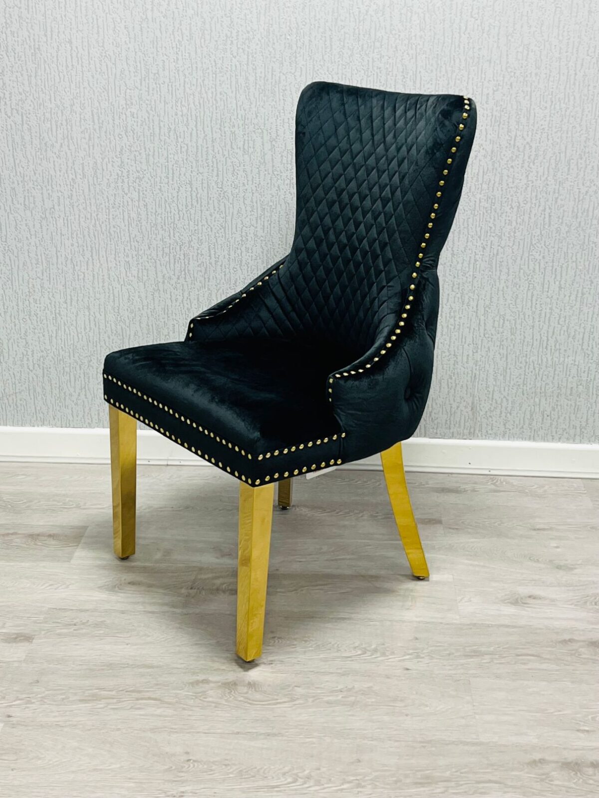 Victoria Black Gold Ring Knocker Dining Chair