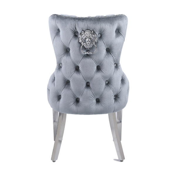 Victoria Grey Silver Dining Chair Back