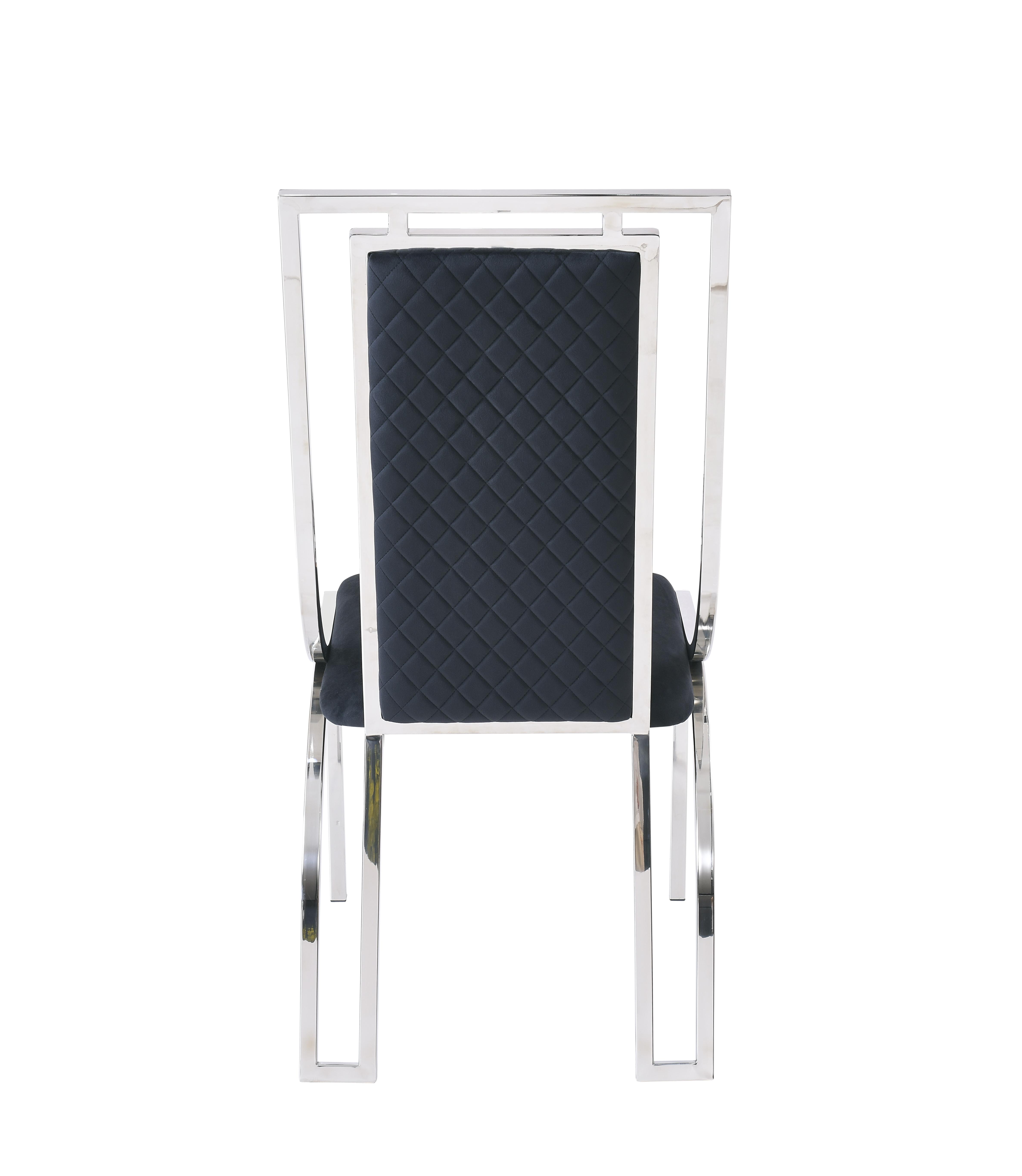 Windsor Black & Silver Dining Chair front