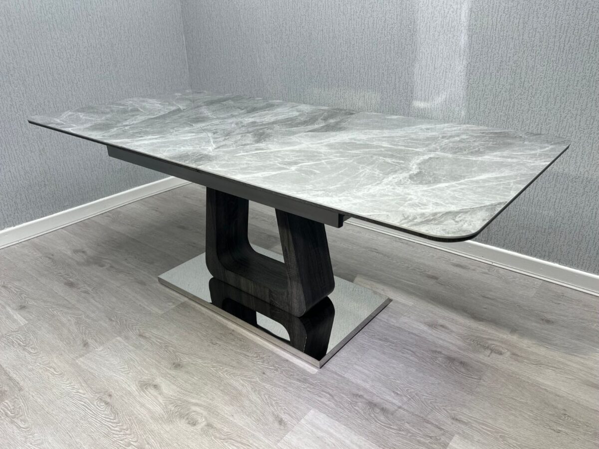 Zermatt Extendable Dining Table (160-200) (Grey Ceramic)