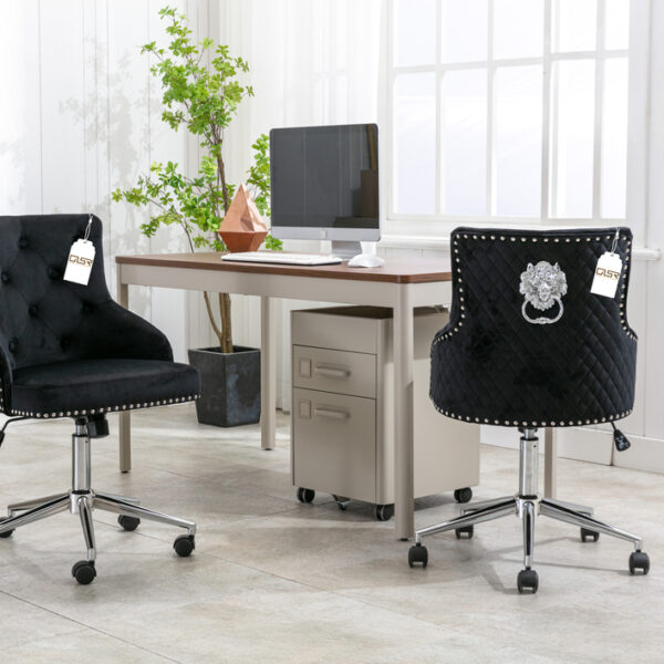 Majestic Black Velvet Office Chair