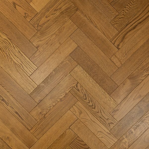 Arden Herringbone Golden Brushed UV Lacquered