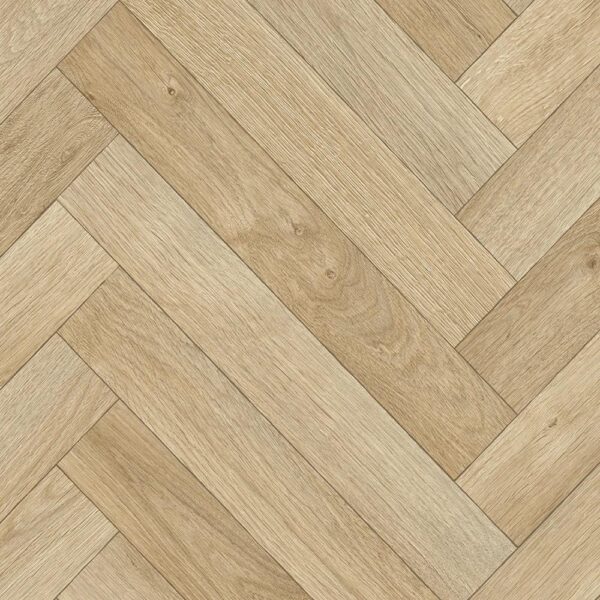 Caspian Alaska 536 natural / beige wood-effect herringbone vinyl flooring