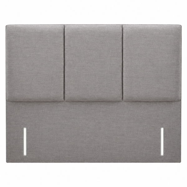 Grey 2 Line Opra floor standing upholstered headboard with three vertical padded panels