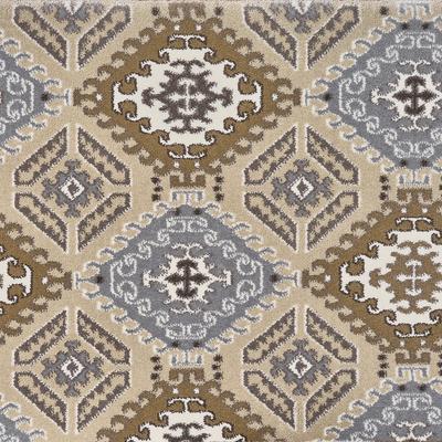 Geometric Grey Beige patterned carpet swatch