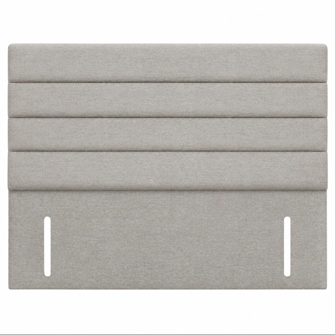 3 Line Lotus Floor Standing Headboard Light grey 3 Line Lotus floor standing upholstered headboard with four horizontal padded panels