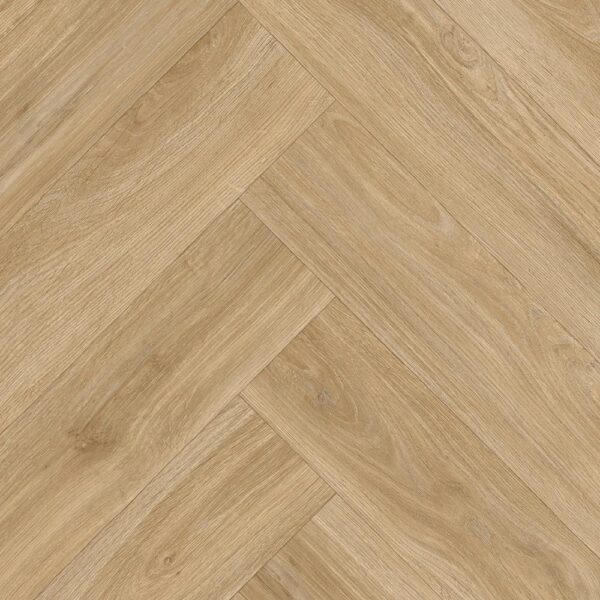 Caspian Clara 534 natural / beige wood-effect herringbone vinyl flooring