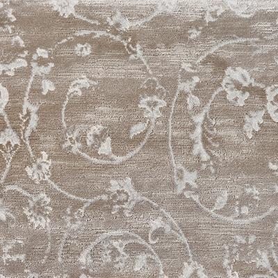 Floral Beige Cream patterned carpet swatch