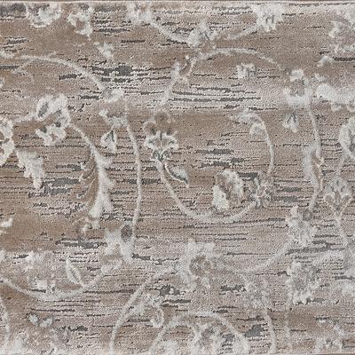 Floral Beige Brown patterned carpet swatch