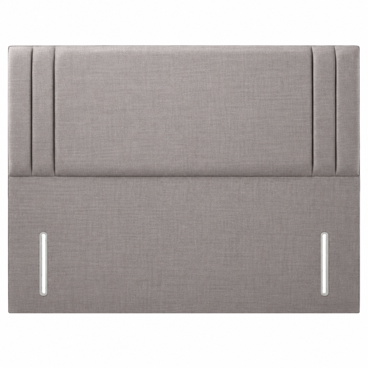 Apollo Floor Standing Headboard Grey Apollo floor standing upholstered headboard with a plain centre and vertical end panels