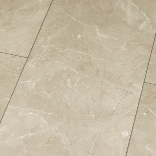 Falquon Stone Botticino Light high gloss 8mm marble effect laminate tile