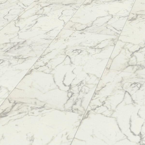Falquon Stone Carrara Marble high gloss 8mm laminate flooring tile detail