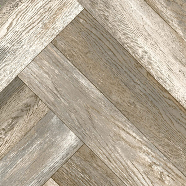 Alverstone Oregon Distressed Oak herringbone wood-effect sheet vinyl flooring