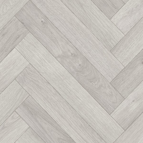 Lasso Herringbone Grey Oak herringbone wood-effect sheet vinyl flooring