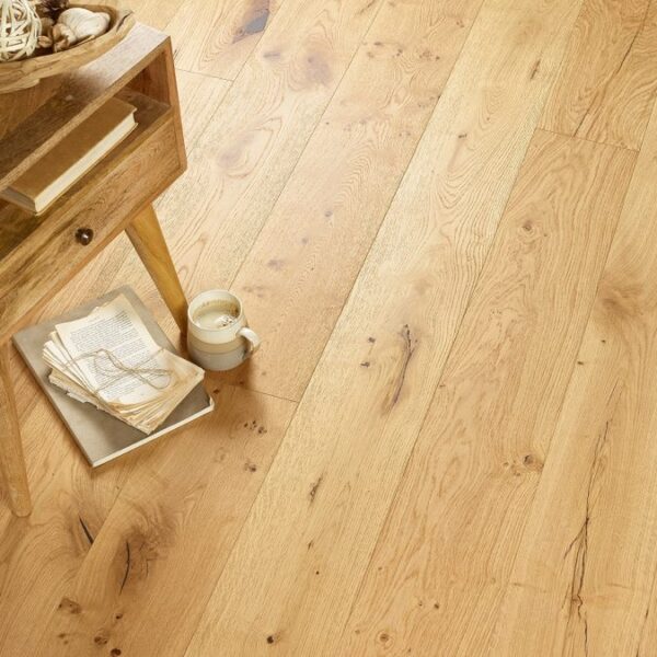 Naturecraft Kensington 15/4 Natural Brushed Lacquered Country Grade engineered oak flooring by Evolve Flooring