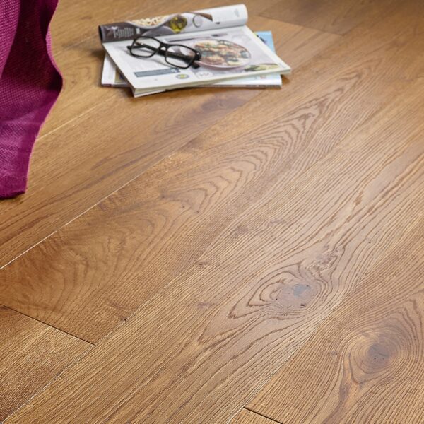 Naturecraft Knightsbridge Smoked Brushed Lacquered engineered oak flooring by Evolve Flooring