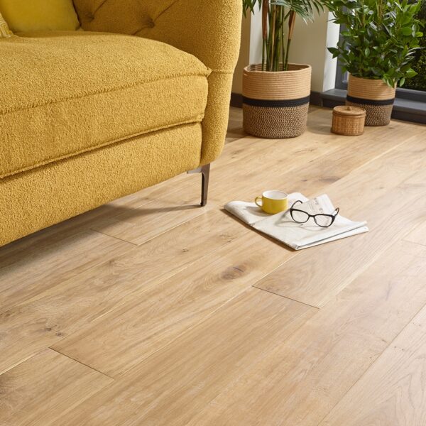 Naturecraft Knightsbridge Smoked White Oiled Handscraped engineered oak flooring by Evolve Flooring