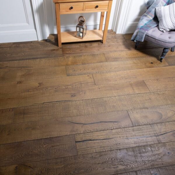 Naturecraft Wandsworth Golden Saw Mark Distressed Hardwax Oiled engineered oak flooring by Evolve Flooring