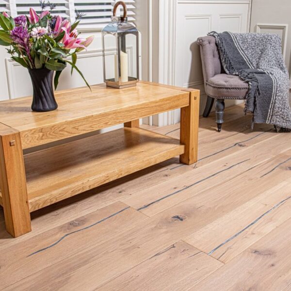 Naturecraft Wandsworth Smoked White Distressed Hardwax Oiled engineered oak flooring by Evolve Flooring