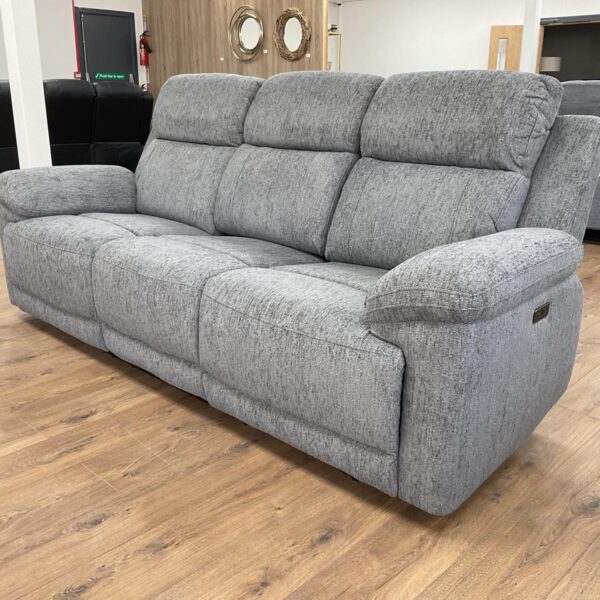 Owen Electric Recliner Grey 3 Seater sofa at Trendy Carpets