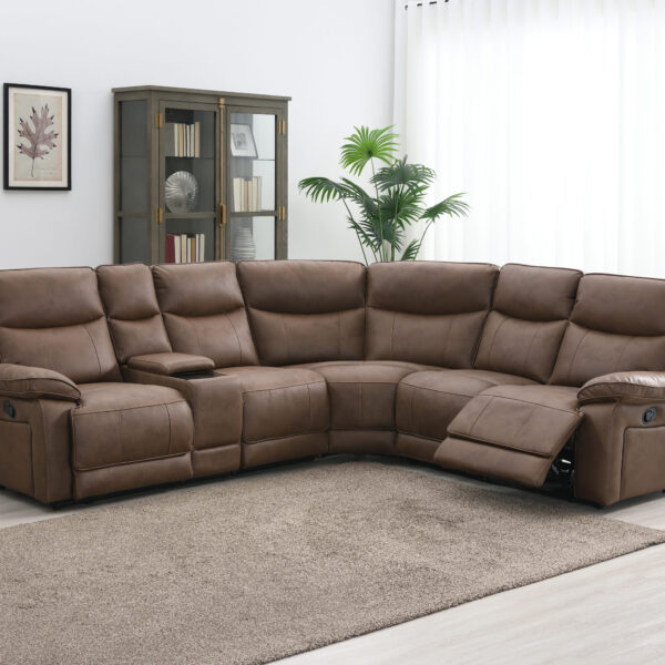 Torino Corner Sofa Chestnut Colour Example at Trendy Carpets