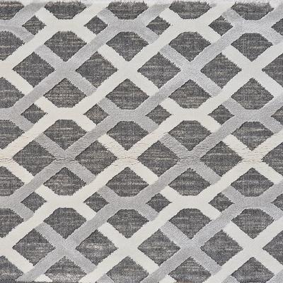 Aztec Grey Silver patterned carpet swatch