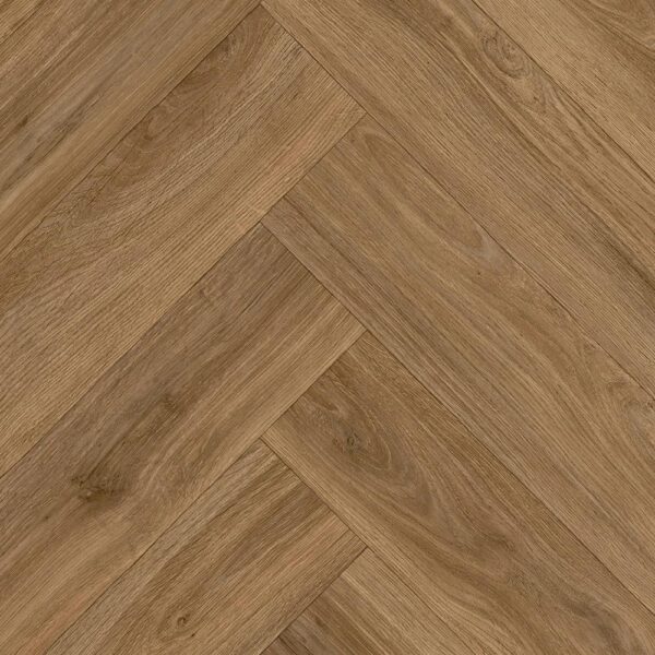 Caspian Clara 546 brown wood-effect herringbone vinyl flooring