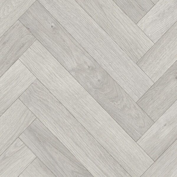 Caspian Alaska 581 grey wood-effect herringbone vinyl flooring