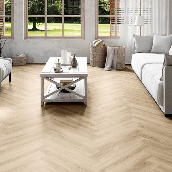 Invictus Maximus Divine Oak Herringbone Champagne flooring