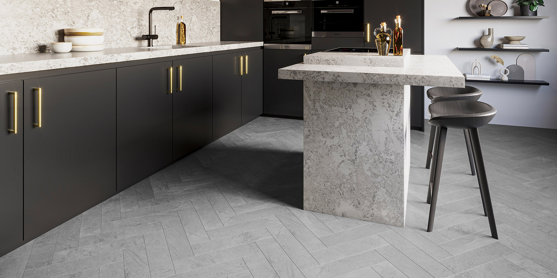 Invictus Groovy Granite Parquet Steel Invictus Maximus Groovy Granite Parquet Steel flooring