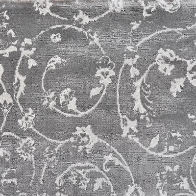 Floral Silver White carpet Floral Silver White patterned carpet swatch