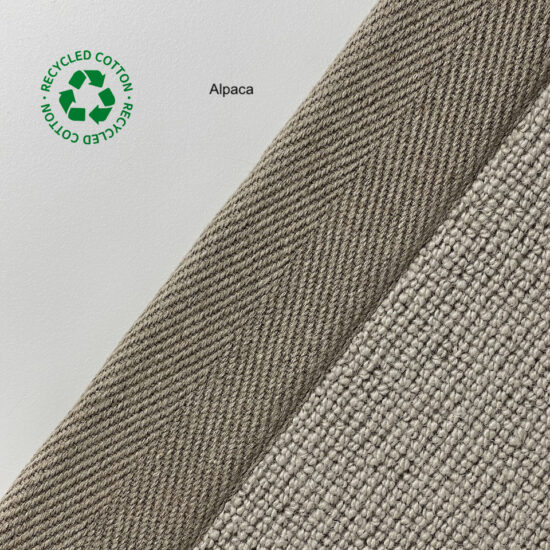 Jaspa Woven herringbone stair runner edging tape in Alpaca