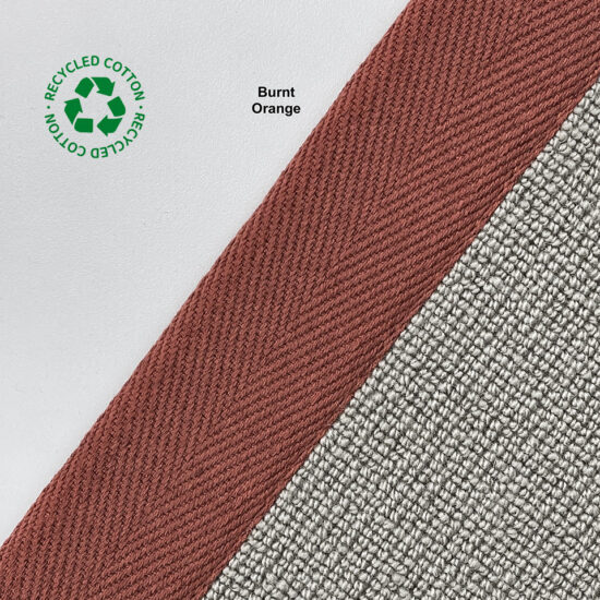 Jaspa Woven herringbone stair runner edging tape in Burnt Orange