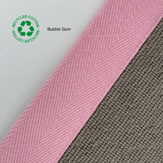 Jaspa Woven herringbone stair runner edging tape in Bubble Gum