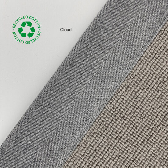 Jaspa Woven herringbone stair runner edging tape in Cloud