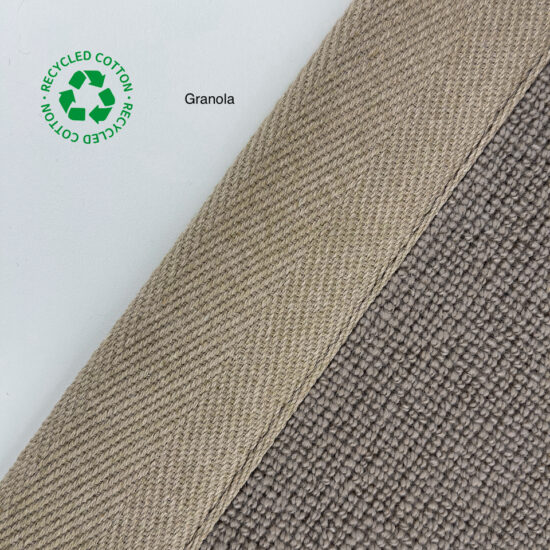 Jaspa Woven herringbone stair runner edging tape in Granola