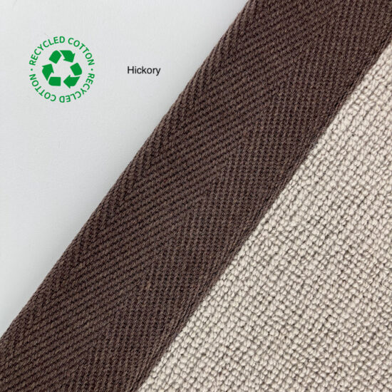Jaspa Woven herringbone stair runner edging tape in Hickory