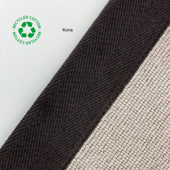 Jaspa Woven herringbone stair runner edging tape in Kona