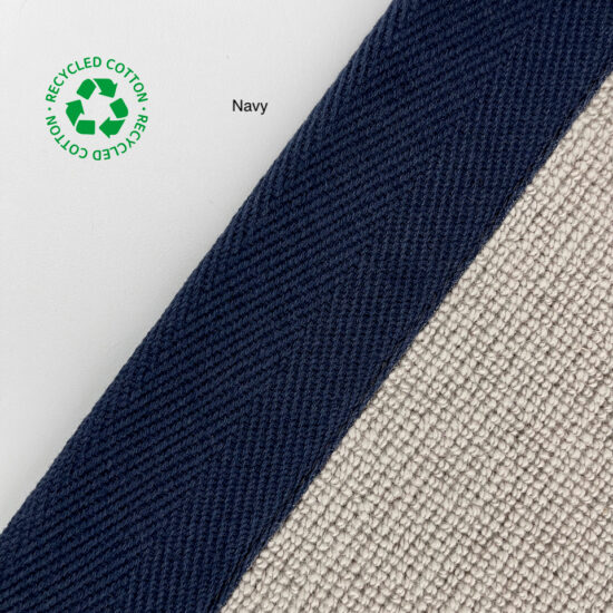 Jaspa Woven herringbone stair runner edging tape in Navy