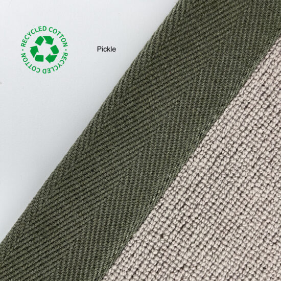 Jaspa Woven herringbone stair runner edging tape in Pickle