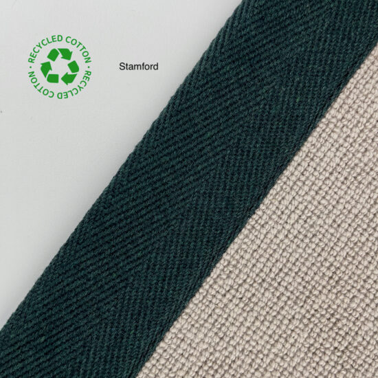 Jaspa Woven herringbone stair runner edging tape in Stamford